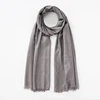 Lastest Brand Design Scarf Shiny Solid Color Shawls Rayon Fabric Gold Silk Silver Wire Head Shawl Fringe Hijab For Women 2