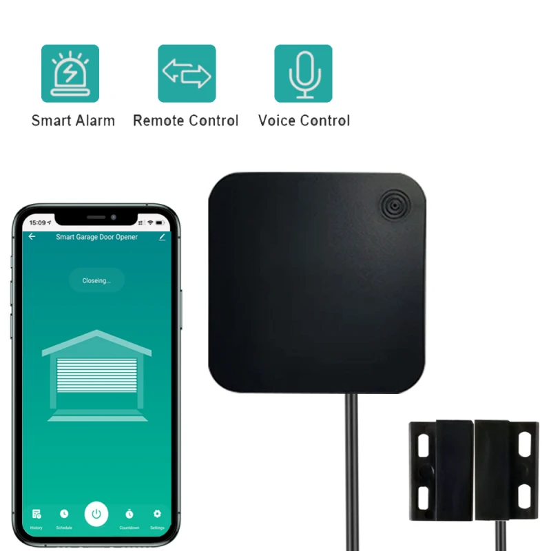 

Смарт-Открыватель для гаражных дверей Tuya Smart life, wi-fi переключатель, управление через приложение, контроль аудио, паролем, мониторинг в режиме реального времени, работает с Alexa Siri