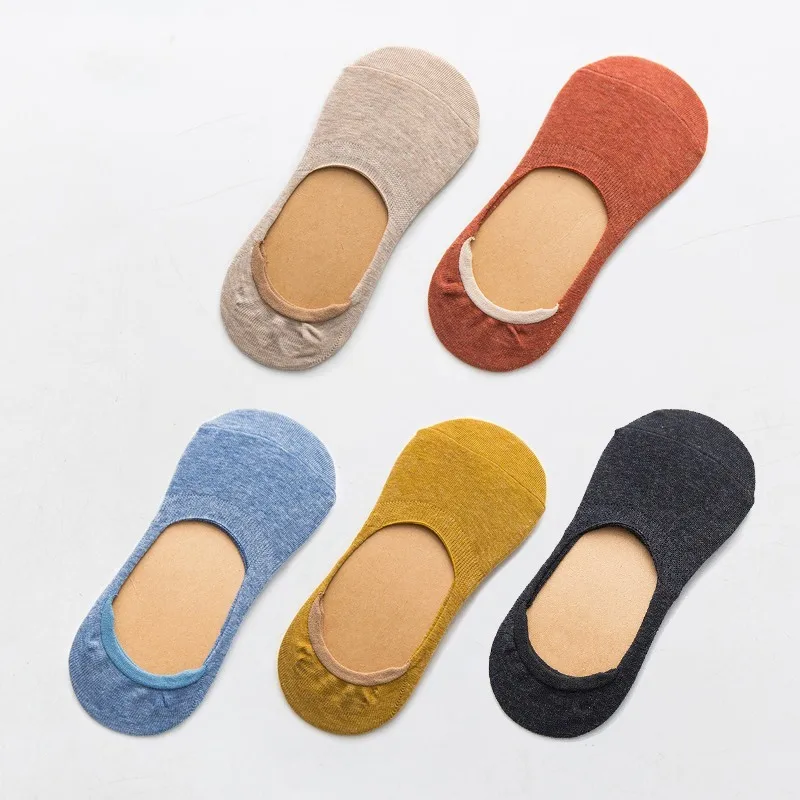 5 Pairs Women's Cotton Low Cut Non-Slip Socks - Snowflake Pattern