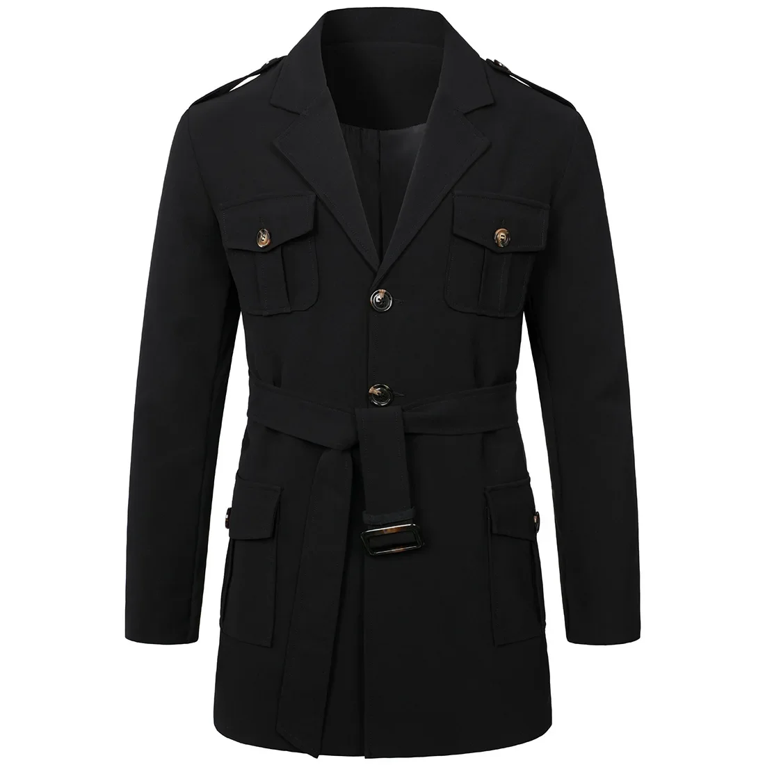Brand Clothing Men Autumn and Winter High Quality Casual Jackets/Male Fashion Slim Fit Long Lapel Trench Coats 5XL-M
