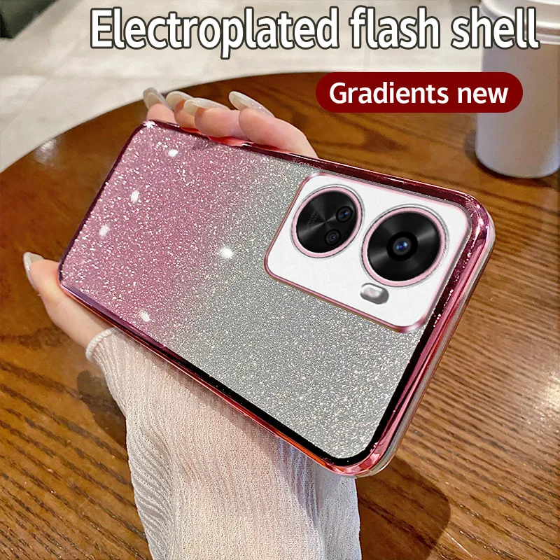 Luxury Electroplated Glitter Soft Bumper Clear Back Cover