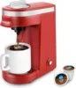 NWE Single Serve Coffee Maker for Cpausle and Coffee Ground, Single Cup Coffee Machine, Auto Shut Off, Red 1