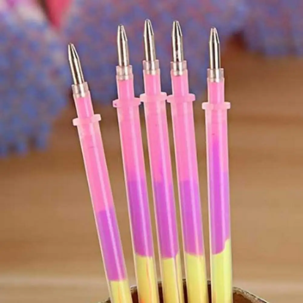 10pcs 0.5mm Rainbow Color Pen Refill Highlighters Gel Pens Paint Students Graffiti Ballpoint Fluorescent Station V0i1 |