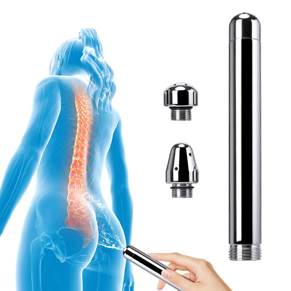 Clistere Anale Douche Doccia Detergente Femminile Vaginale Butt Plug Pulizia 3 Ugello Clistere Metallo Enemator Lavaggio Colon Assistenza Sanitaria