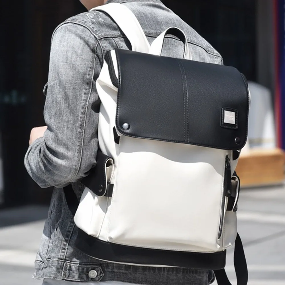 MenWaterproofBusinessPUBackpackShoulderHandbagTravelCasual