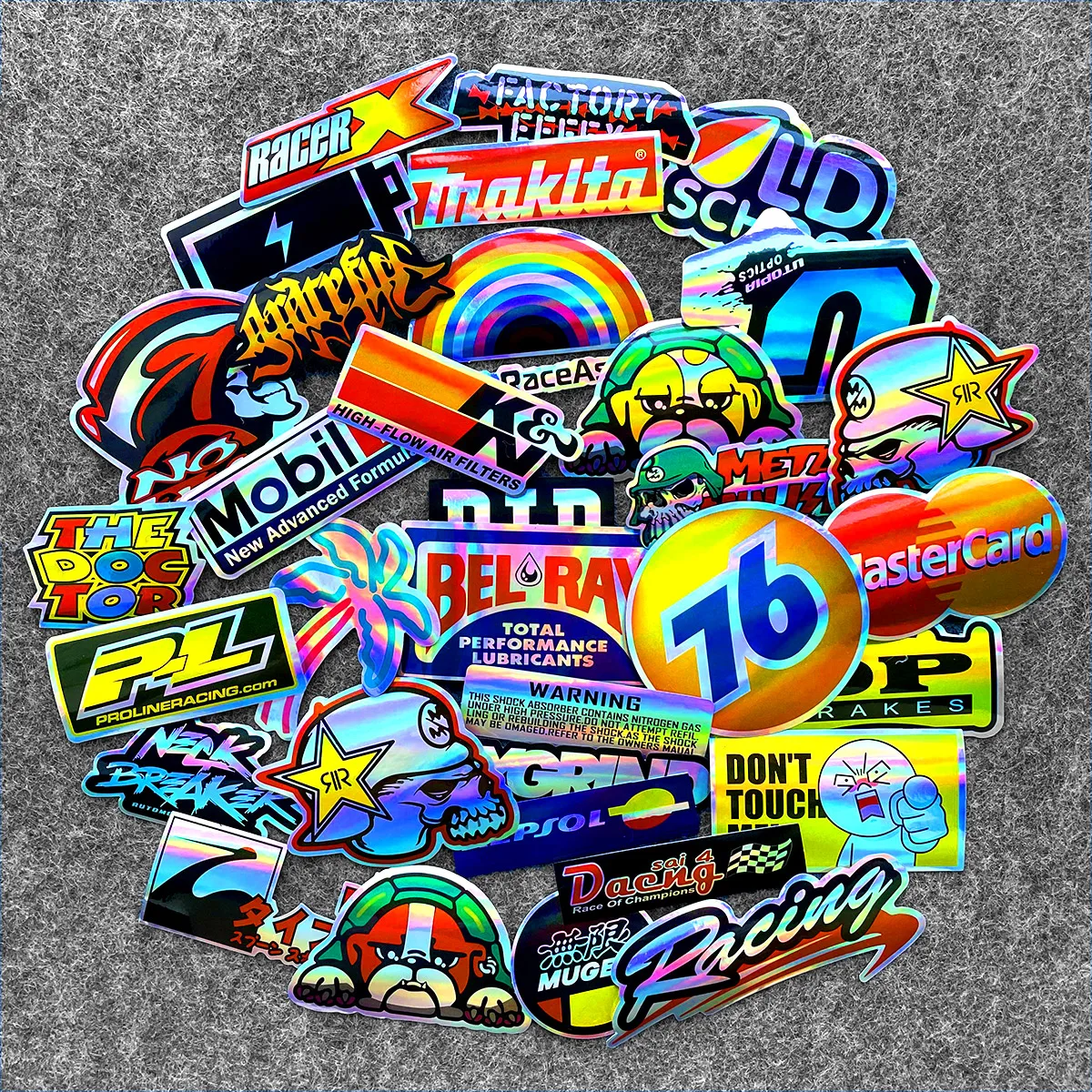 thumbnail image 1 of 40 piezas de pegatinas de grafiti con diseño de arcoíris láser divertido "No me toques", de Doctor, para carreras, bicicletas, equipajes, guitarras y portátiles, resistentes al agua, 1 of 4