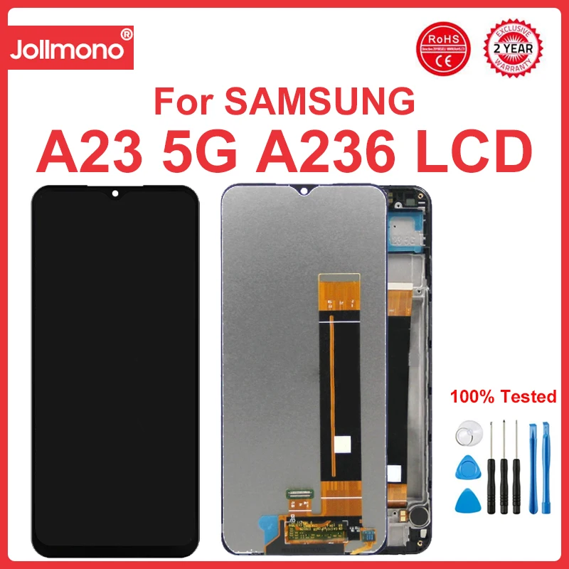 Schermo A23 5G Per Samsung Galaxy A23 5G A236U A236B Display Lcd Touch Screen Digitale Con Cornice Per Schermo Samsung A23 5G