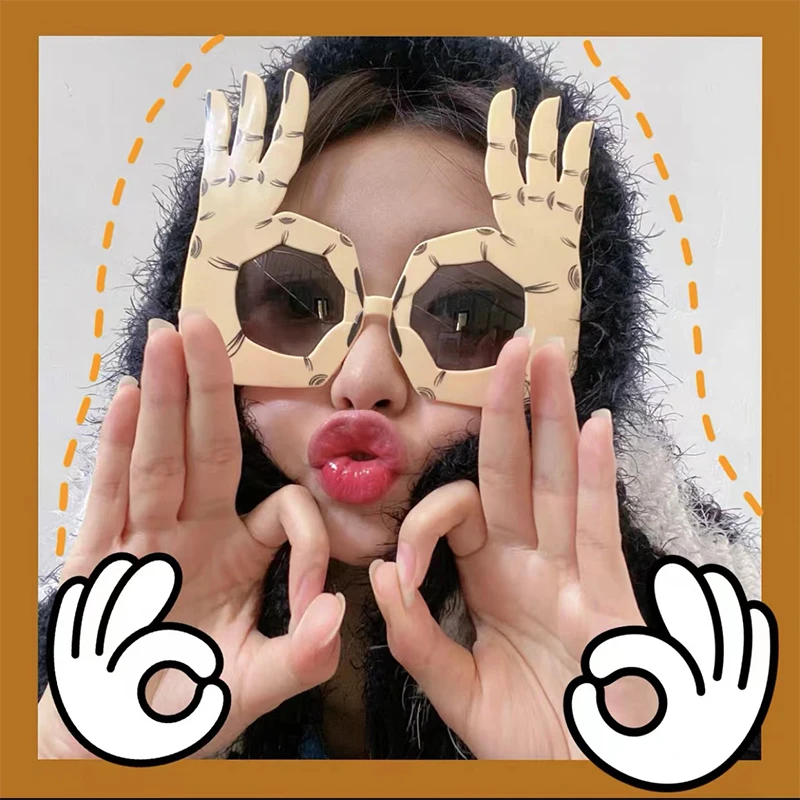 

Creative Vertical Finger Glasses Decoration Props Funny Sunglasses Dance Party Performance Selfie Props Glasses New