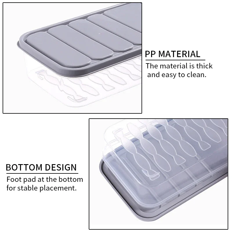 Freezer Dumpling Box Food Storage Container Stackable Food Saver Box with Lid Square Plastic Single-layer Sealed Transparent kitchen storage box,rice storage box,food storage container,food storage box,storage box