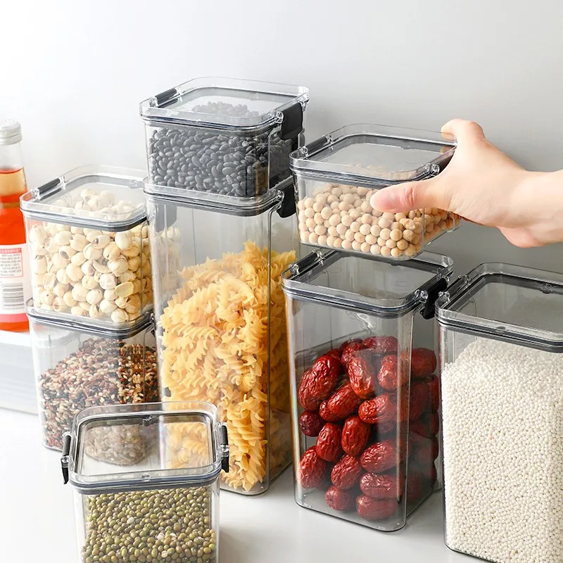 Sealed plastic food storage box cereal candy Dried jars with lid