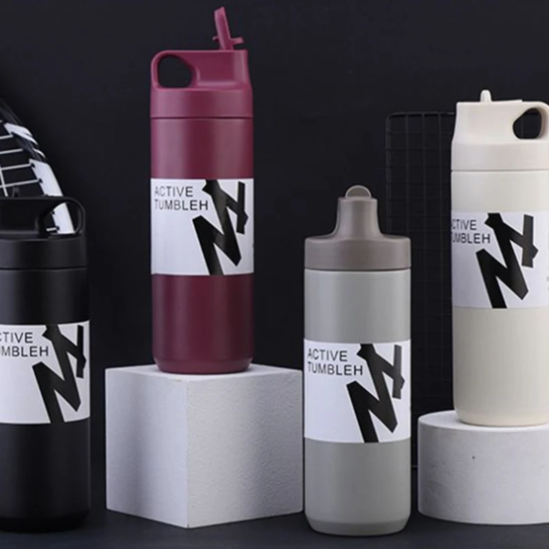 휴대용 흡입 깍지, 스테인레스 스틸 보온병 컵, 스포츠 주전자, 550ml