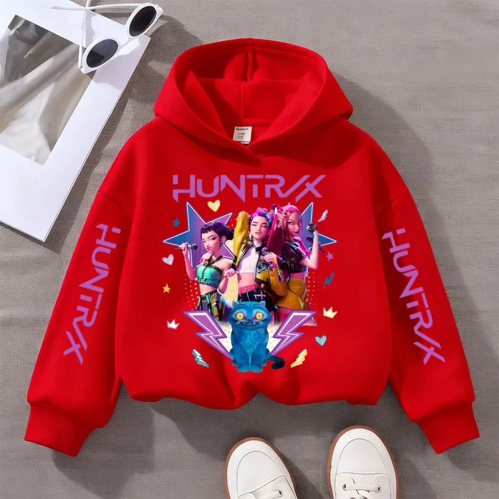 Demon Hunters Huntrix Team Girls Pullover Hooded Sweatshirt With Pocket