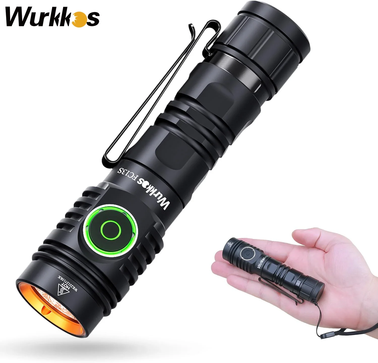 Wurkkos FC13 Rechargeable 18650 Flashlights Max 3400LM XHP50.2 LED EDC 239 Meters IP68 Torches  Anduril 2 Power Bank for Hiking