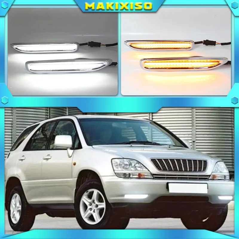 

2 шт. для Lexus RX300 1998 - 2003 хромированная полоса Водонепроницаемая ABS автомобильная лампа DRL 12 В светодиодные дневные ходовые огни светильник