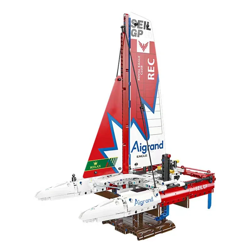 

Hydrofoil Sailboat Building Blocks for Children, Technical Racing Yacht, Ocean Sailing Ship Bricks, Construction Toys, F50, 733P