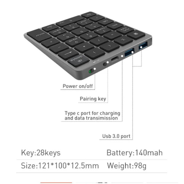 Clavier, Batterie Rechargeable USB Interface Clavier Sans Fil Pavé