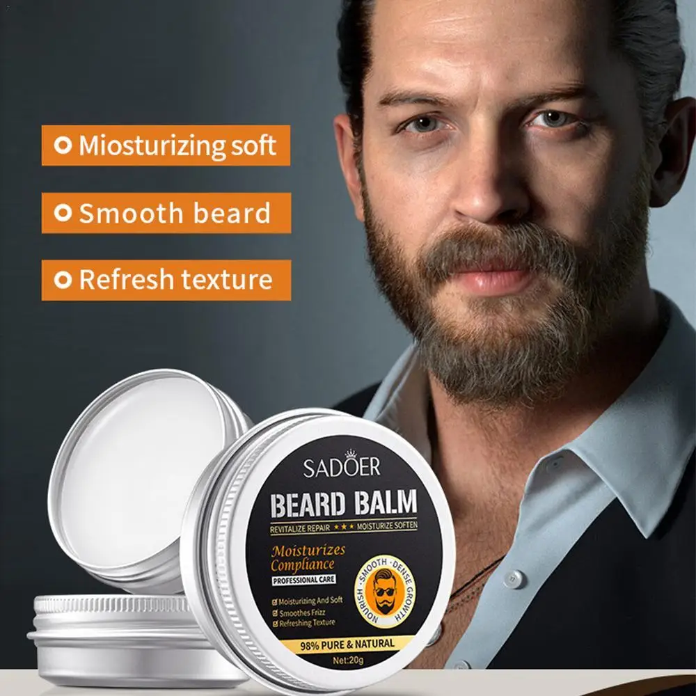 

Natural Beard Balm 20g Beard Conditioner Professional For Beard Growth Organic Mustache Wax For Beard Smooth Styling