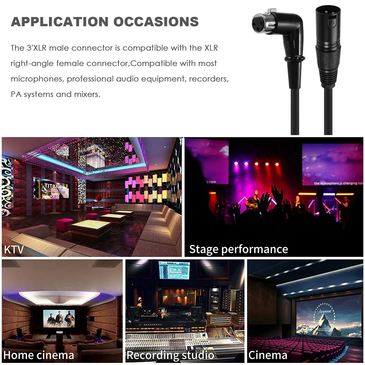 

Кабель XLR для музыкального микрофона, звуковой кабель, штекер, прямоугольный кабель XLR «Мама-папа», 6 футов