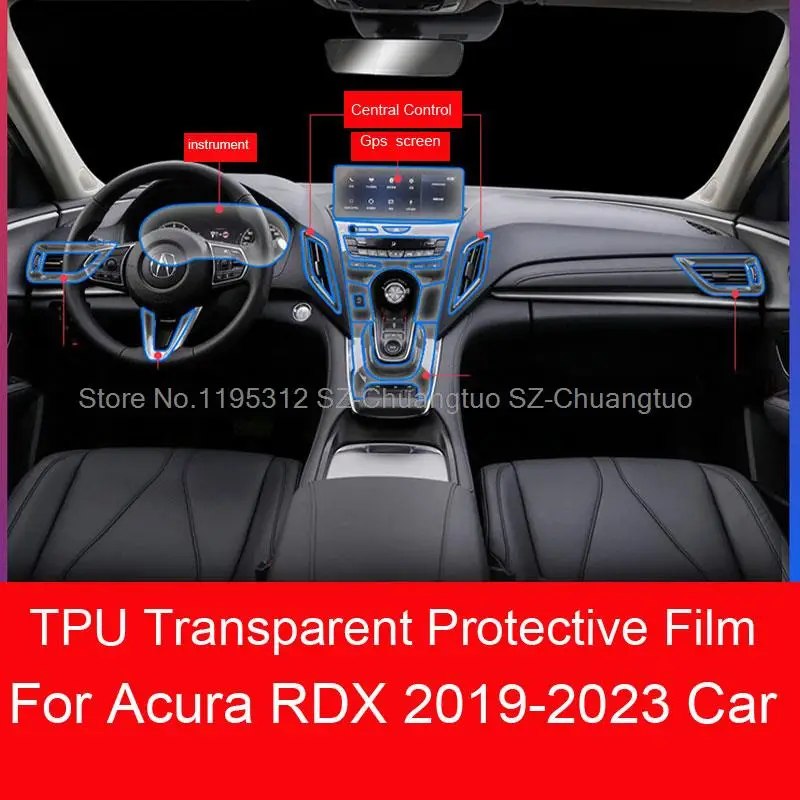 

Прозрачная защитная пленка из ТПУ для Acura RDX 2019-2023, аксессуары для салона автомобиля, центральной панели управления, дверной воздушной панели