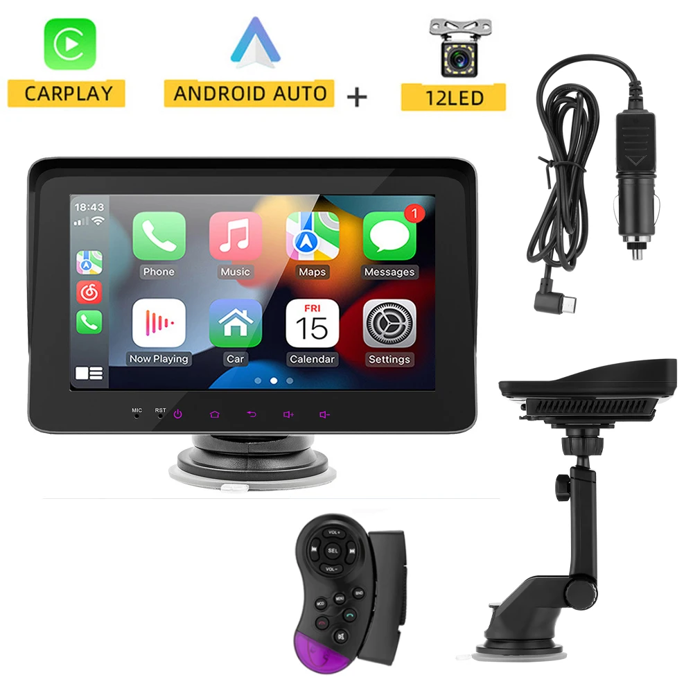 GEFlaLEC-Autoradio Portable Sans Fil, Navigation Bluetooth, Écran Tactile,  Limitation Stéréo existent, Apple CarPlay, Android, 7 Pouces - AliExpress