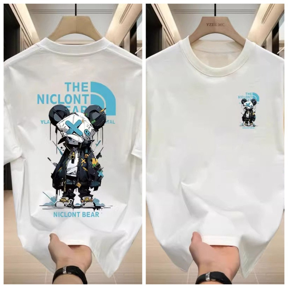 2025 Fashion Brand Heavy American Cotton T-shirt Half Sleeve Short Sleeve Summer Men's New Loose Trend All The Top Printing