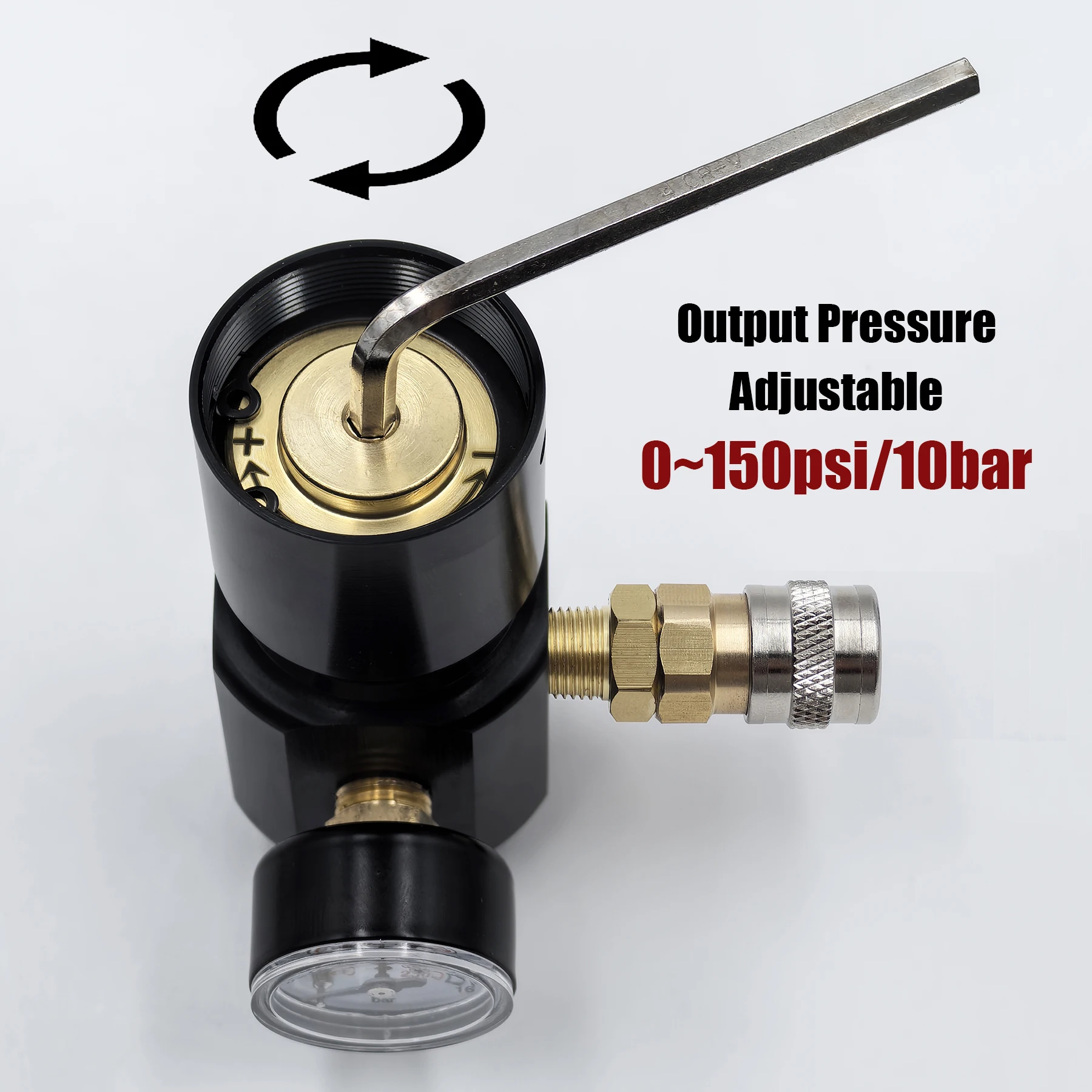 HPA Air 0-150psi 저압 조절기 공압 도구 용 휴대용 액세서리 마이크로 CO2 조절기 미국 표준 어댑터