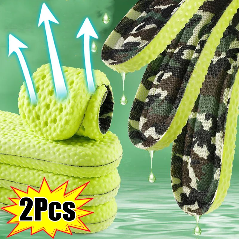 

Camouflage Training Insoles Women Men High Elasticity Shock Absorption Shoe Pads Deodorant Orthopedic Sports Cushions Inserts