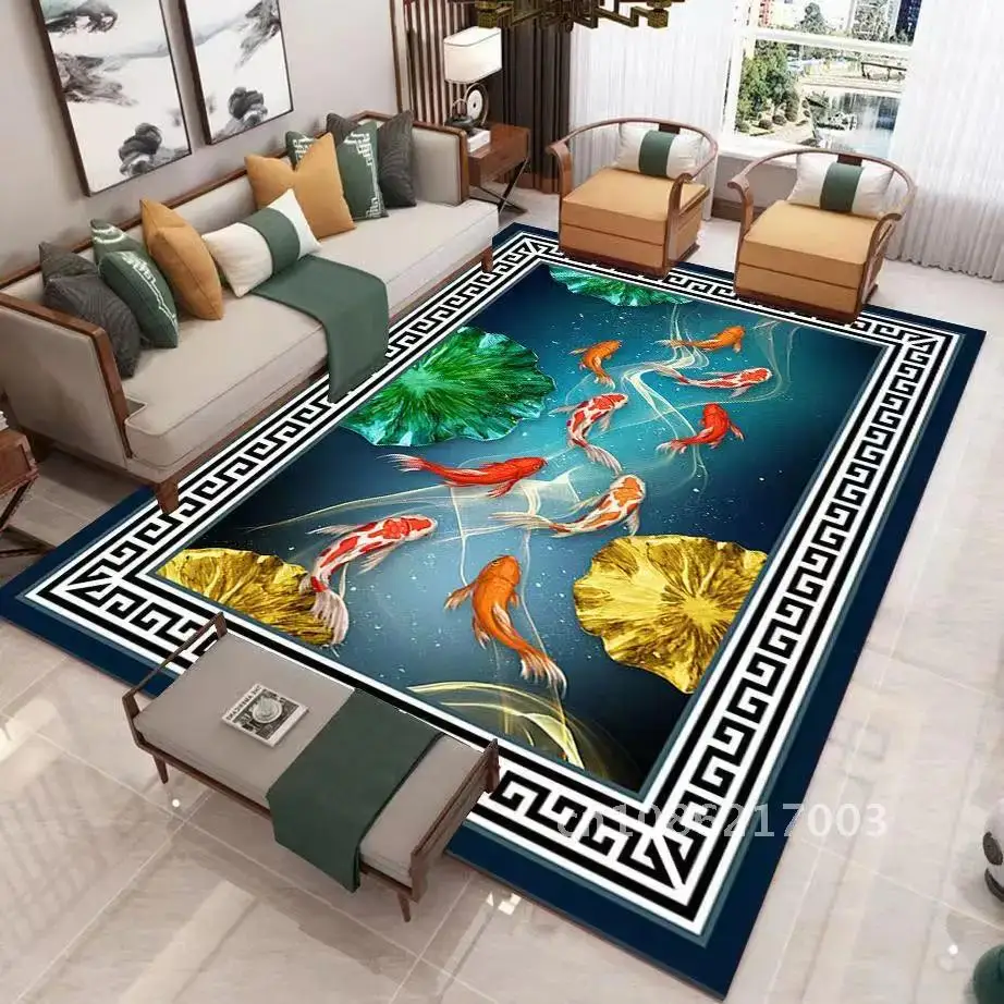 

Butterfly Blue New and Carp Pattern Carpet Doormat, Non-slip Bathroom Mat, Home Furnishings Bedroom Living Room Alfombras ковер