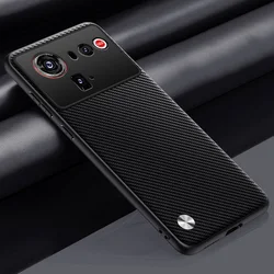 Leather Camera - Protective Case - Hard Shell Cover for ZTE nubia Z80 Ultra (Carbon fiber)