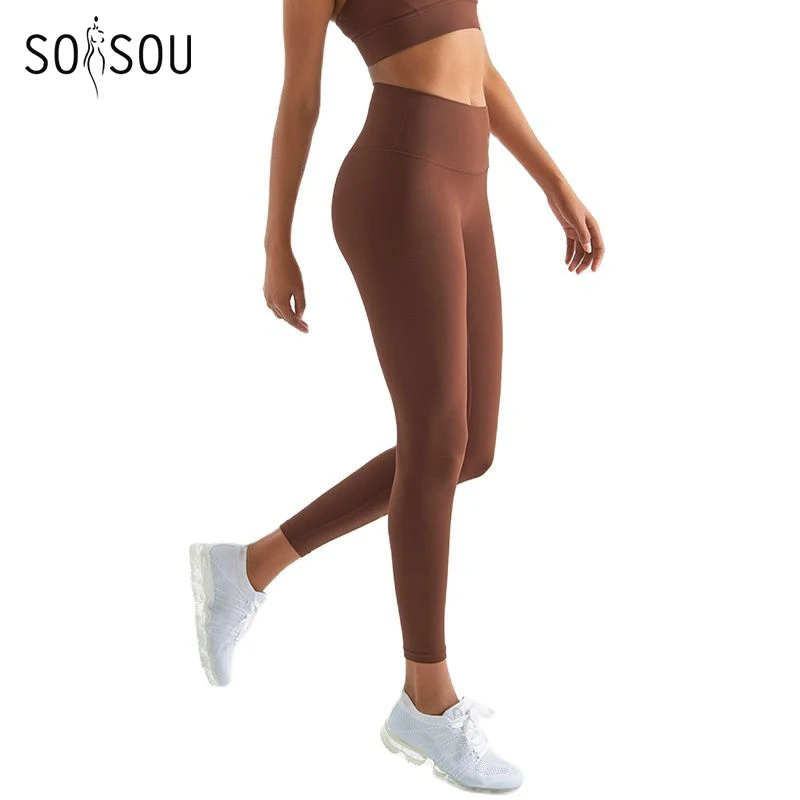 SOISOU Nylon Yoga Capri Pants Leggings Women's Pants Gym Sexy High Waist  Tight Breathable Elastic Girl Sports Pants 13 Colors - AliExpress