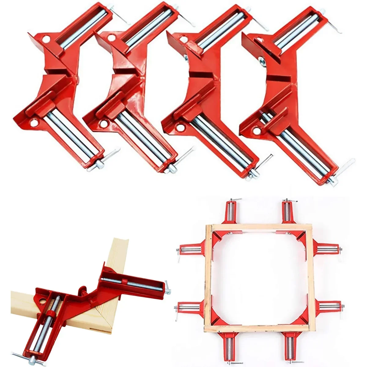 1/4PCS Right Angle Clamp, 90 Degrees Corner Clamp, Picture Frame Holder, Glass Holder, DIY Woodworking Hand Tools