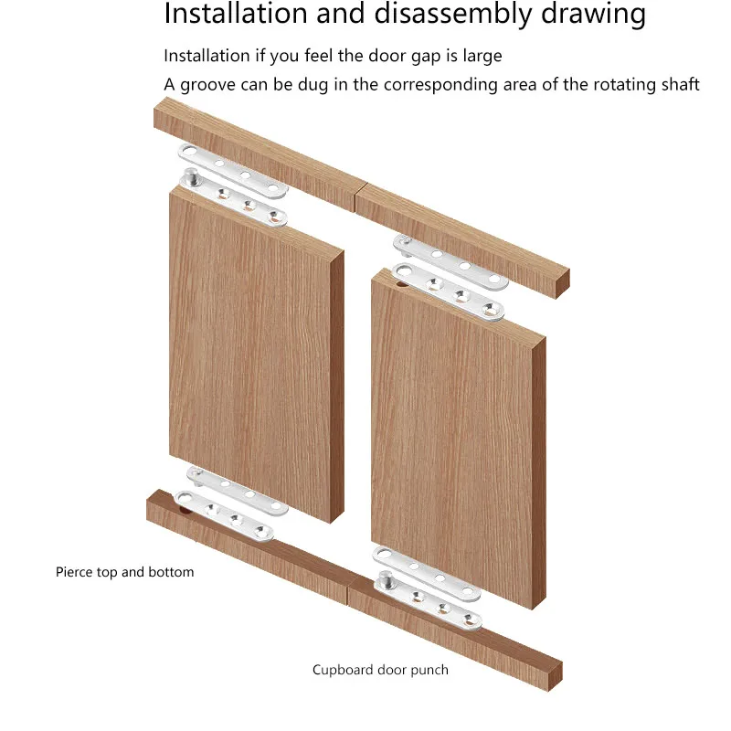 Stainless Steel Hinges Door Hinges 360 Degree Rotating Shaft Rotation Hinge Positioning Concealed Cabinet Hinge