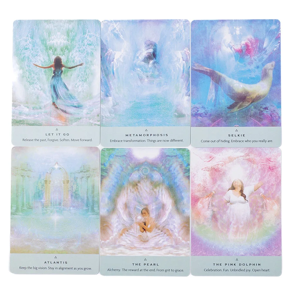 Heiße Angebote: The Healing Waters Oracle, 44 Karten, Brettspiel-Deck für Anfänger, englische Version, Wahrsagerei und Divination, Tarot – Detail 8