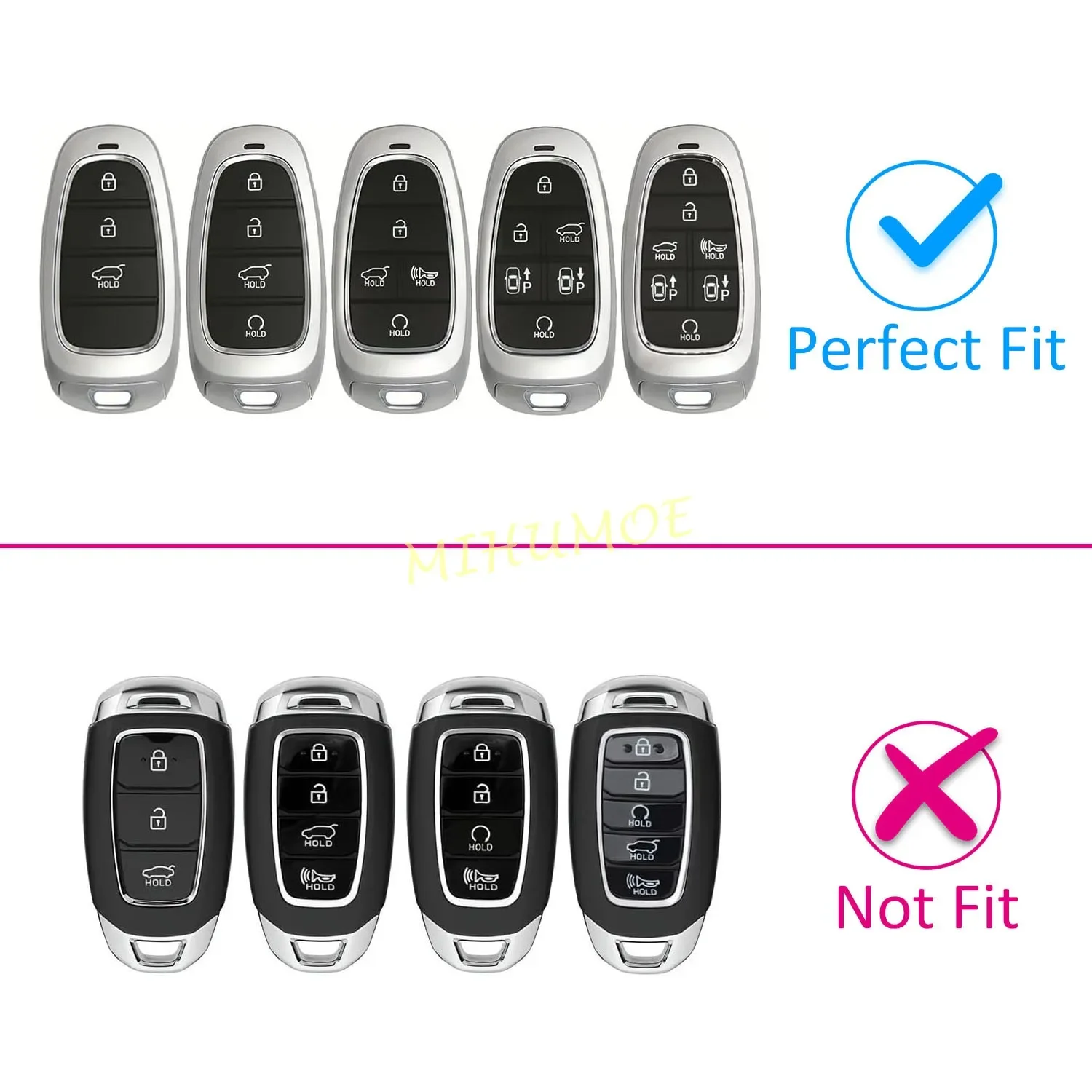 Black Transparent Car Key Fob Cover and Keychain Holder Protector
