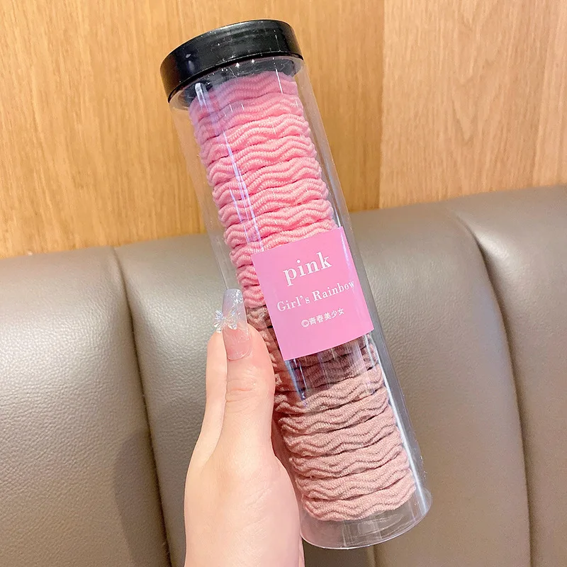 20 Stück/Box Bonbonfarbene Gewellte Gestreifte Haargummis für Frauen Schlichte Hochelastische Haarbänder Modische Mädchen-Haaraccessoires Scrunchies – Detail 6