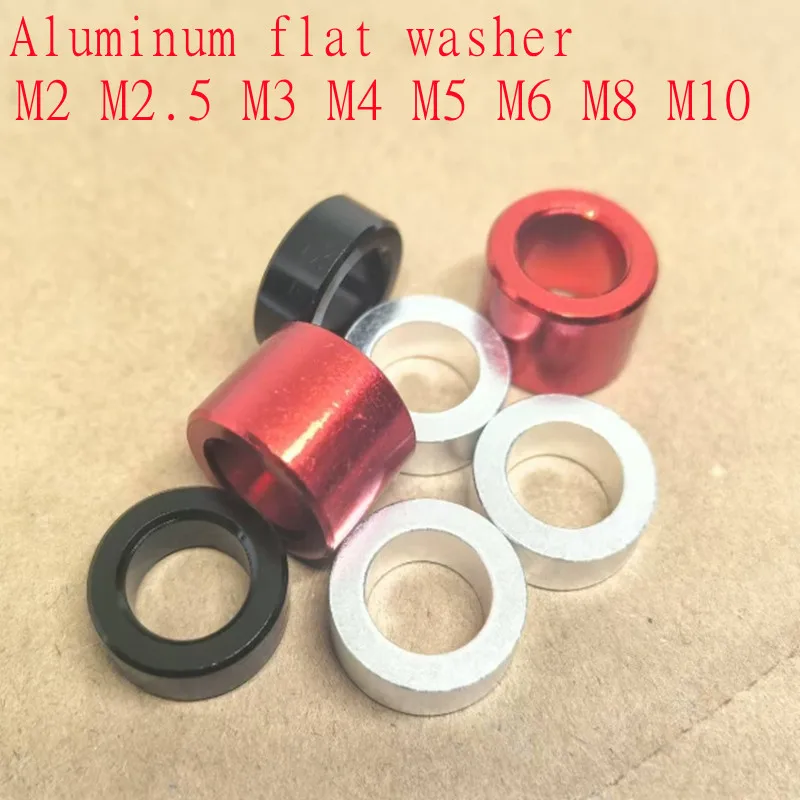 Alumium Tube Washer 5pcs-10pcs M2 M2.5 M3 M4 M5 M6 M8 M10 *2 to 12mm Aluminum Bushing Round Hollow No Thread Standoff Spacer