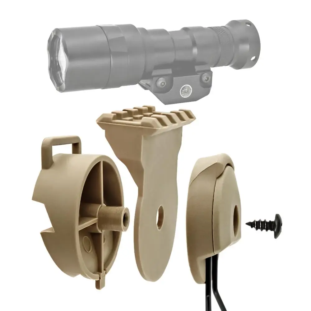 TAC-SKY tactical headset comtac ii iii bracket Fast Ops Core helmet ARC rail adapter and tactical flashlight mounting kit