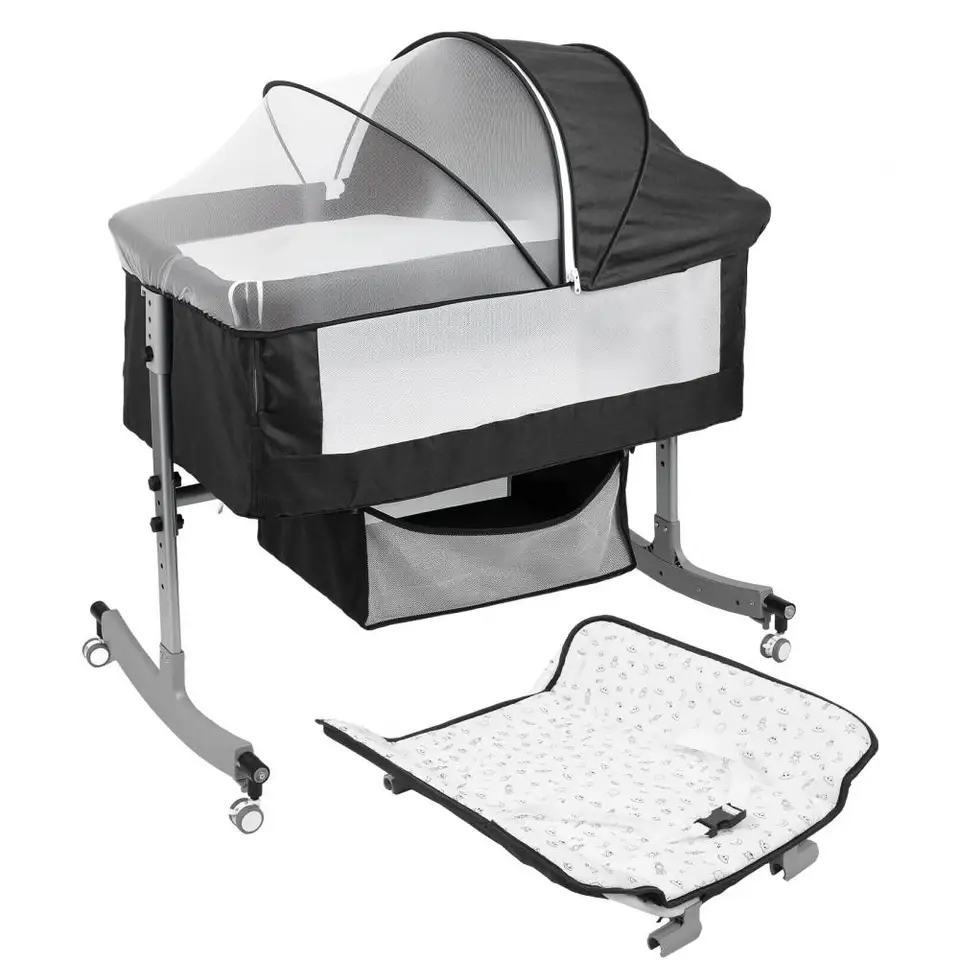 4 in 1 Adjustable Baby Bedside Crib with Changing Table