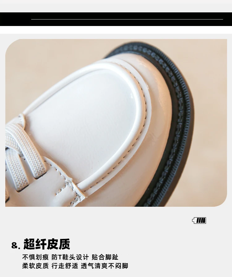 Children Leather Shoes White Black Round Toe Concise Style Fashion Boys Girls Casual Shoes 26-36 School Performance Kids Shoe girl princess shoes