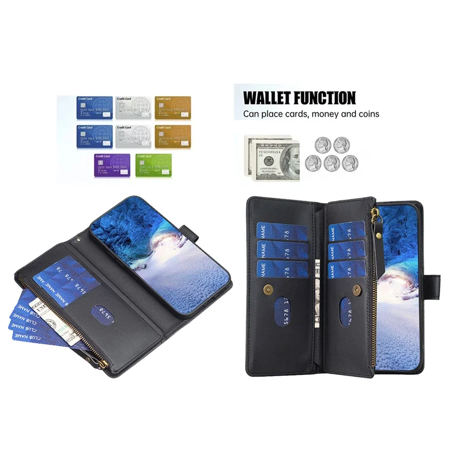Fundas Para Smartphone Compatibles Con Xiaomi Redmi 12C Wallet Case Con Tarjeteros, Funda Tipo Portafolios De