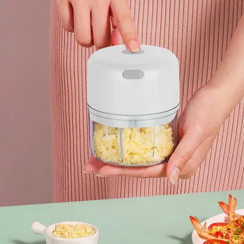 100ML Electric Garlic Chopper, Portable Food Processor, Rechargeable Vegetable Chopper Blender for Nuts Chili Onion 1