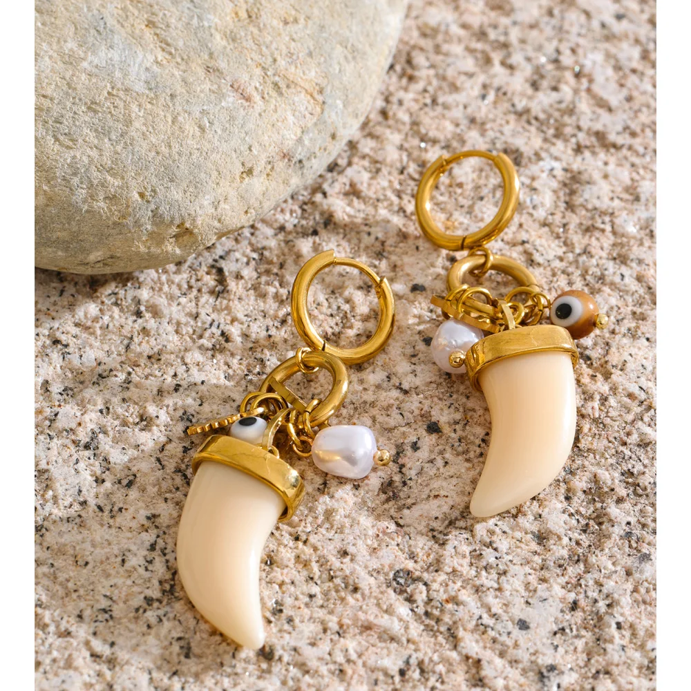 Hoop Earrings Resin Acrylic Stainless Steel