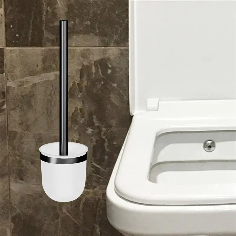 Ball Bottom Round Toilet Brush Base Cup Toilet Brush Plastic Holder 3Pcs