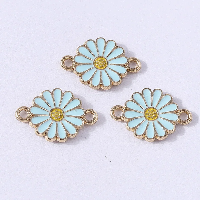 Duarte 20 Teile/los Mode Bunte Emaille Blume Charms Anschlüsse für Schmuck Machen DIY Armbänder Halsketten Handgemachte Handwerk Geschenk – Detail 7