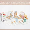 Wooden Simulation Western Tableware Set Pretend Play House Toys Children Kitchen Toy Set Kids Educational Toy Girl Birthday Gift 5