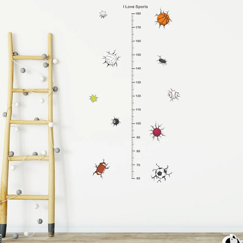 Wall Stickers Children Room Decoration Cute Cartoon Height Sticker For Kids Room Boy Girl Bedroom Decoration height Measurement Ruler Self-adhesive Nursery Wall Murals