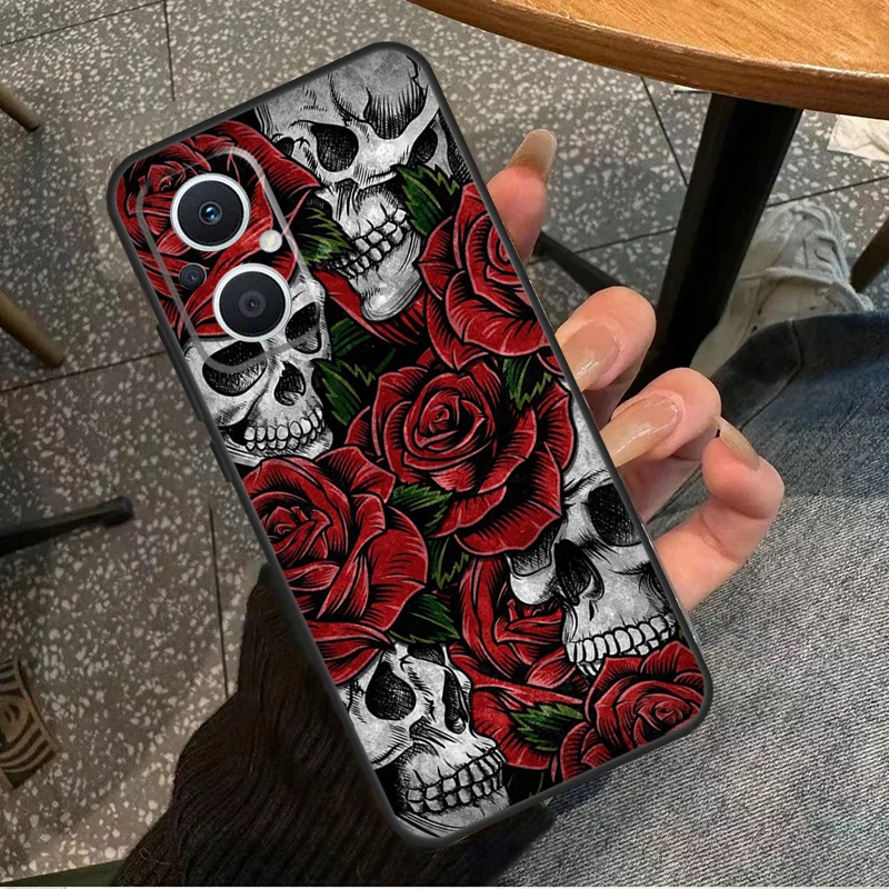 Gothic Floral Skull Phone Case