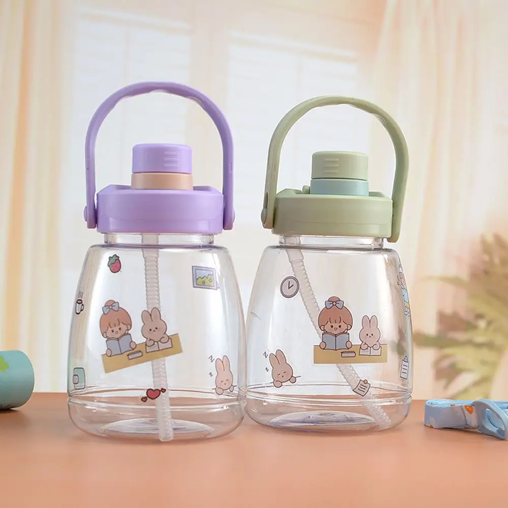

Sports Bottle Water Jug Flip Top Drinking Water Bottle Blue Bear Water Cup Big Belly Cup Water Sippy Cup Children's Straw Cup