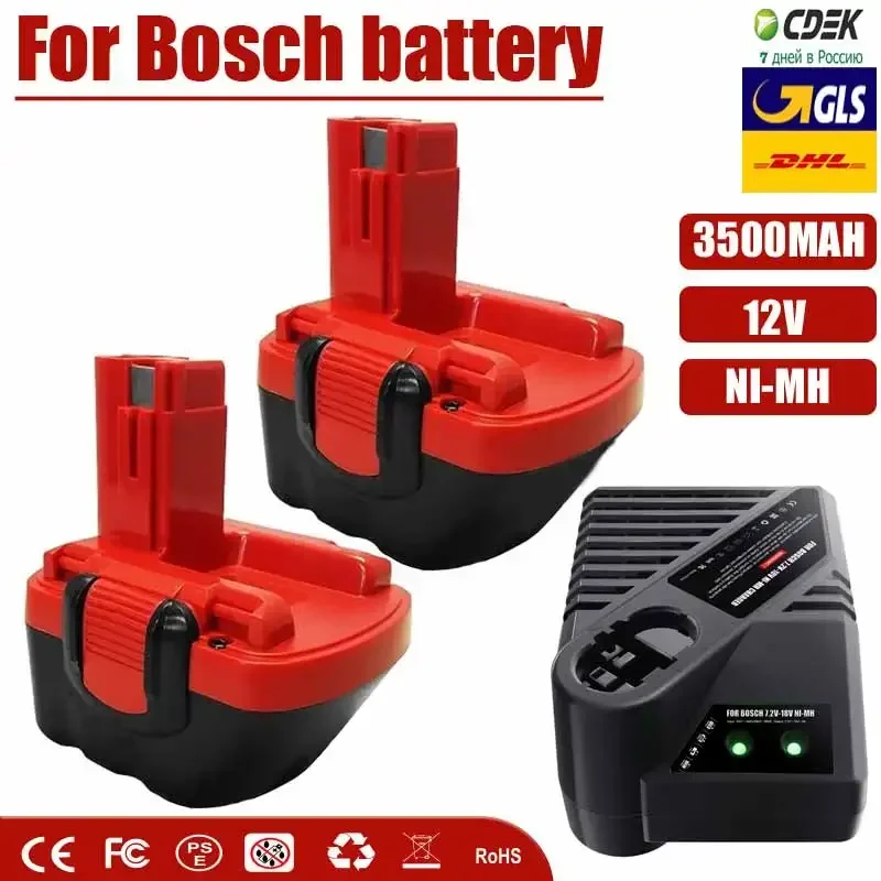 

For Bosch BAT043 NI-MH 12V 3500mAh Replacement PSR 1200 For BAT043 BAT045 BAT046 BAT049 BAT120 BAT139 GSB Tool Battery+charger