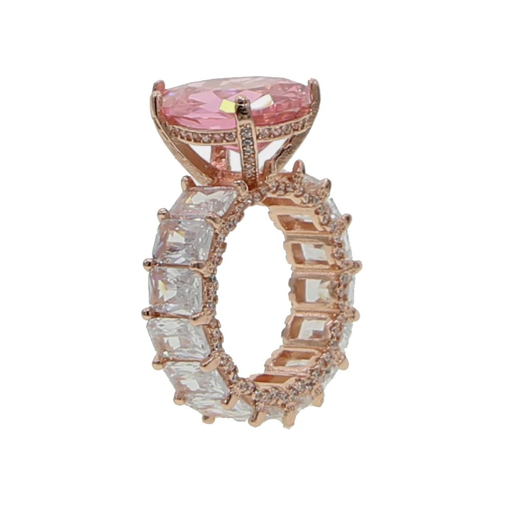 TIGRADE Anillo De Eternidad Ovalado Con Circonita Cúbica Milgrain